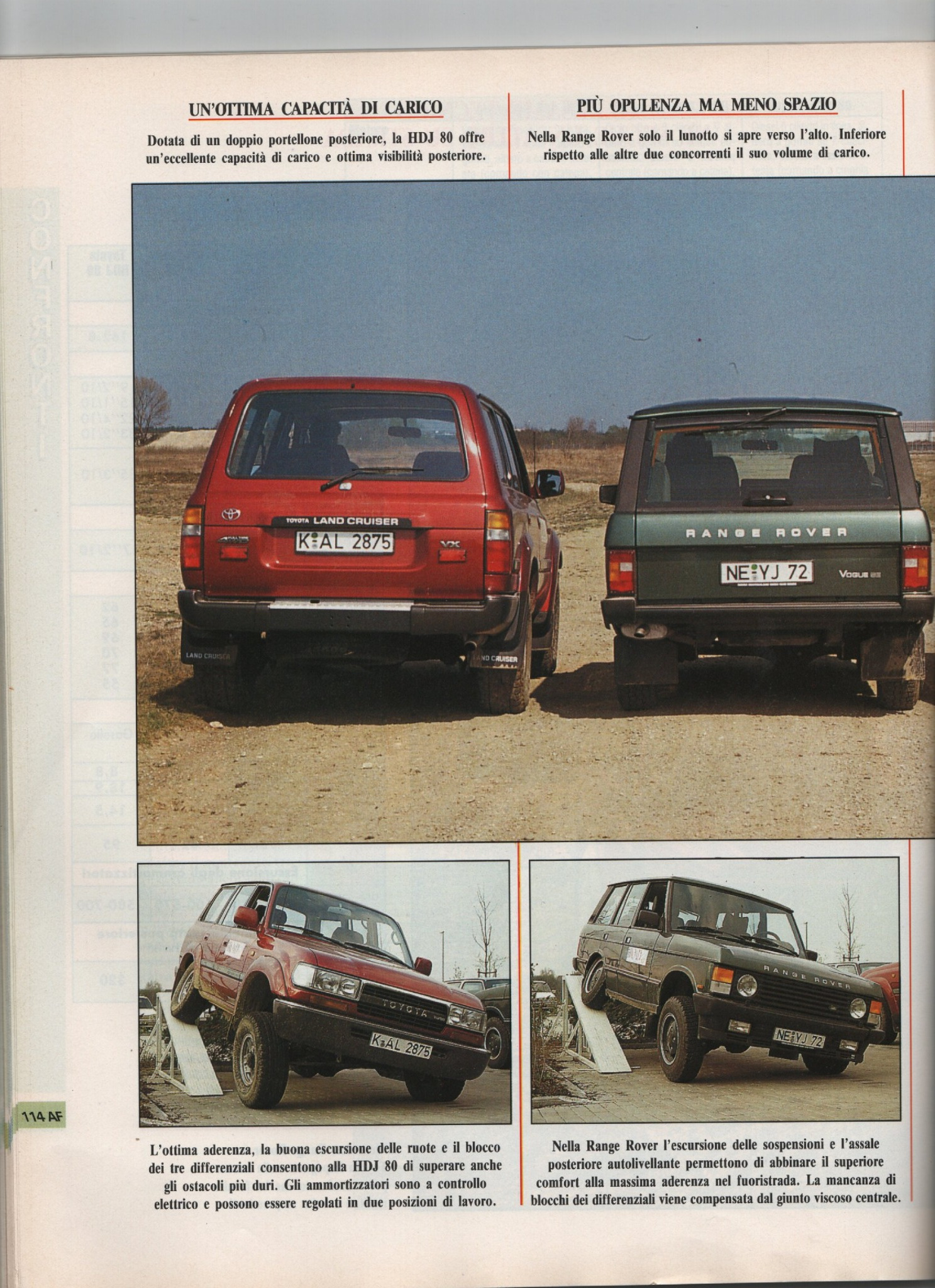 Scansione originale della pagina AF 114, Auto in Fuoristrada novembre 1991