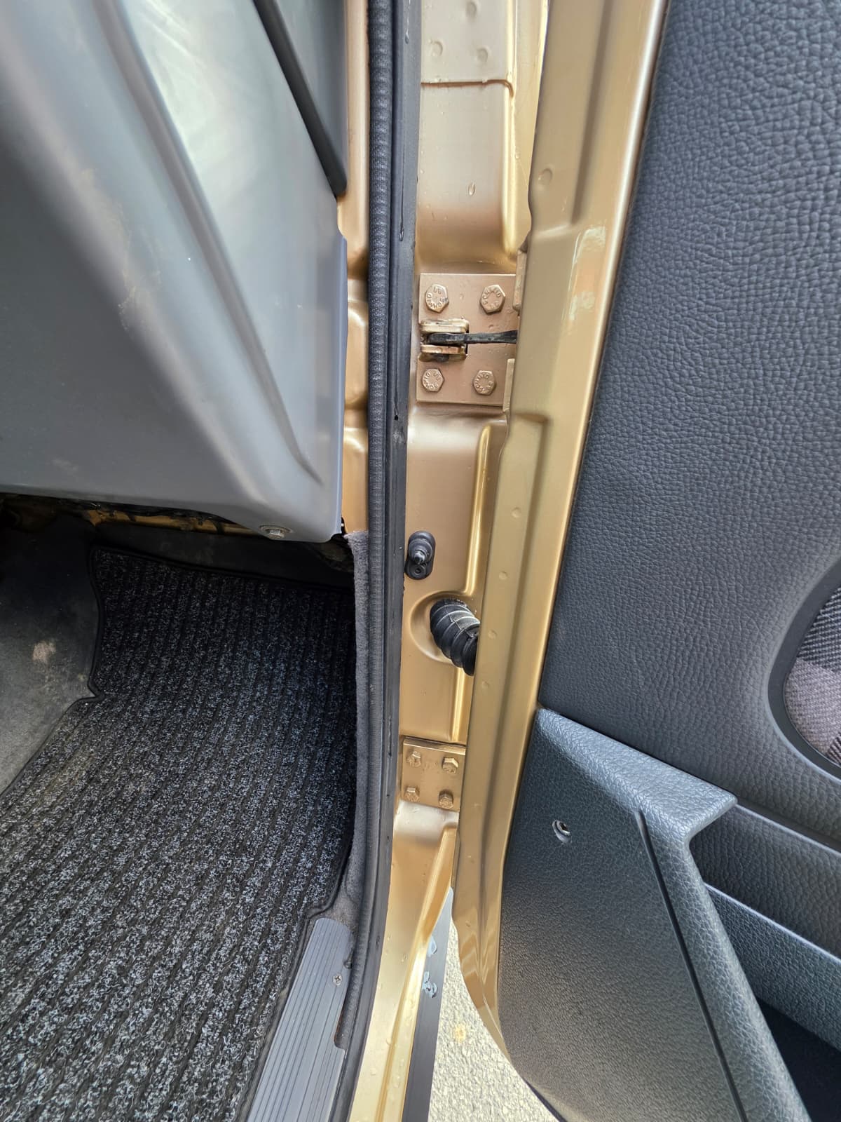 Mercedes-Benz 200 GE oro - cerniere e battuta porta